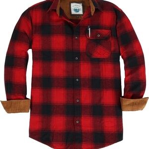 Gioberti Red and Black Plaid Men's Shirt